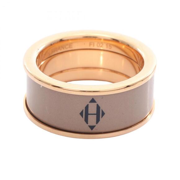 Hermes Herms Uni MM Ring Gold-Plated Women's